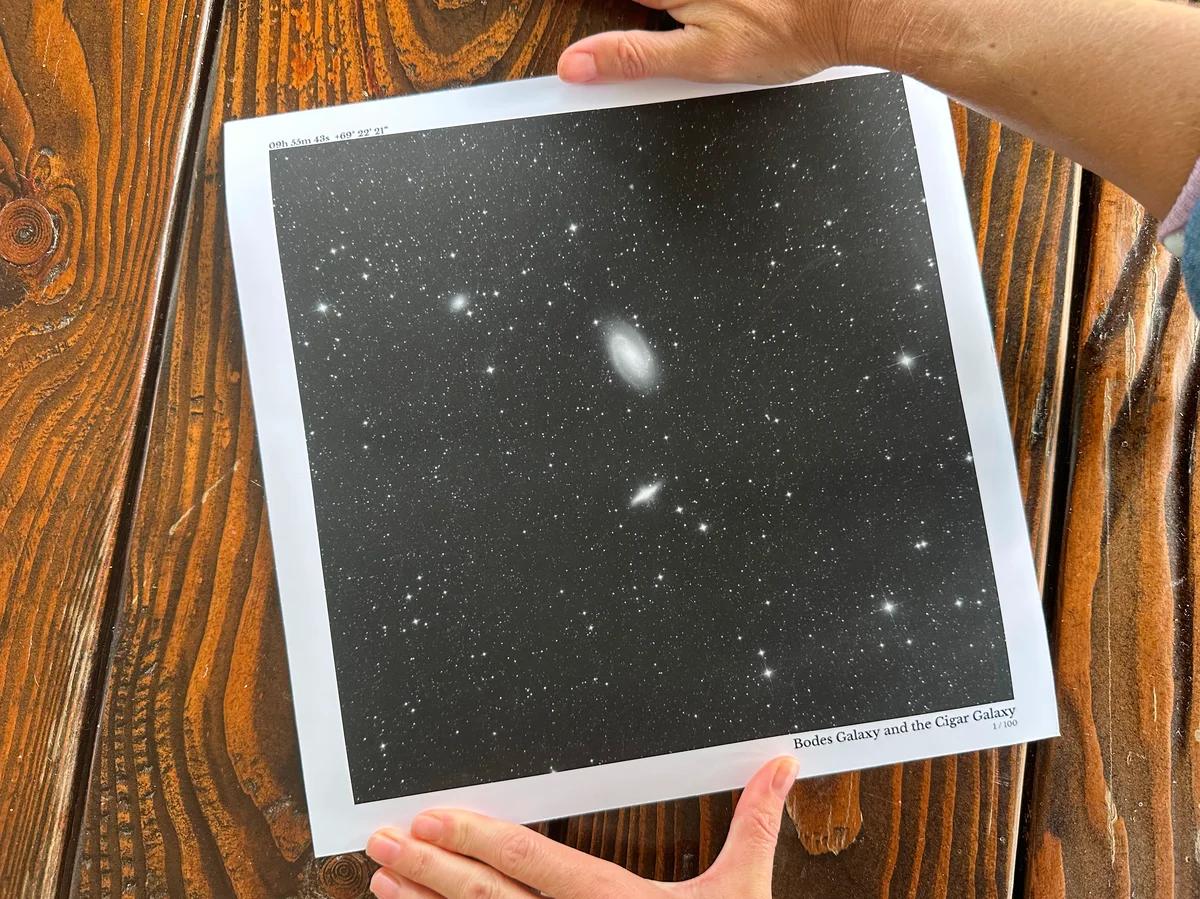 Bode's Galaxy — 12x12 — Compact 12" print featuring Bode's Galaxy and the Cigar Galaxy