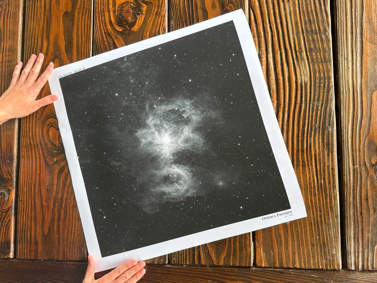 Orion's Furnace — 20x20 — A 20" print of the Orion Nebula, fresh off the press